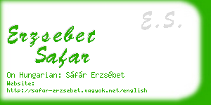 erzsebet safar business card