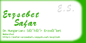 erzsebet safar business card